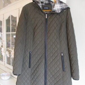 Jones New York Hunter Green Quilted Womens Jacket Sz Large